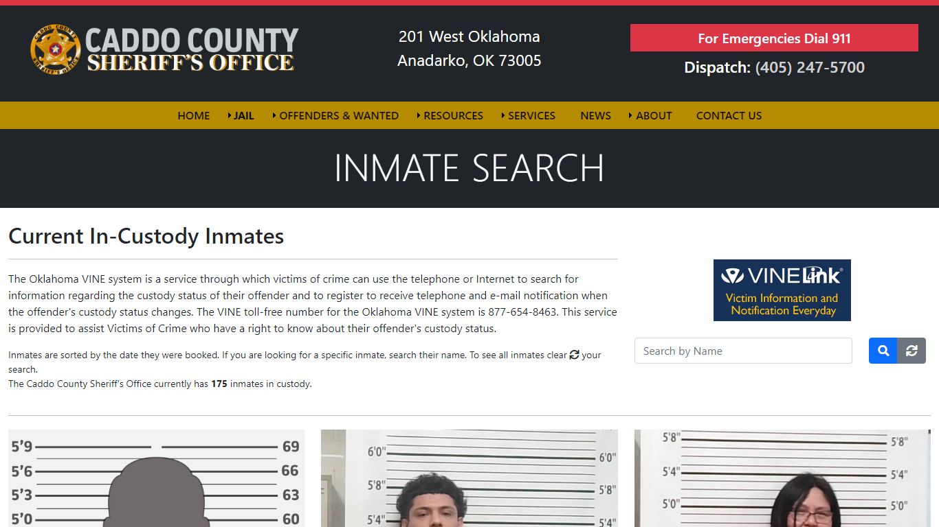 Inmate Search - Caddo County Sheriff's Office