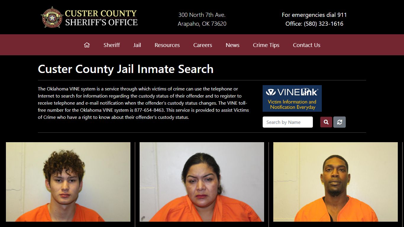 Inmate Search - Custer County Sheriff's Office